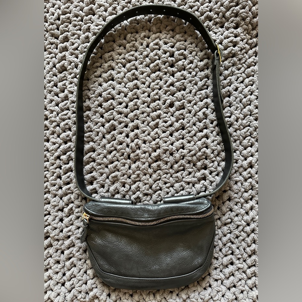 Clare V Black Leather Fanny Pack Belt Bag